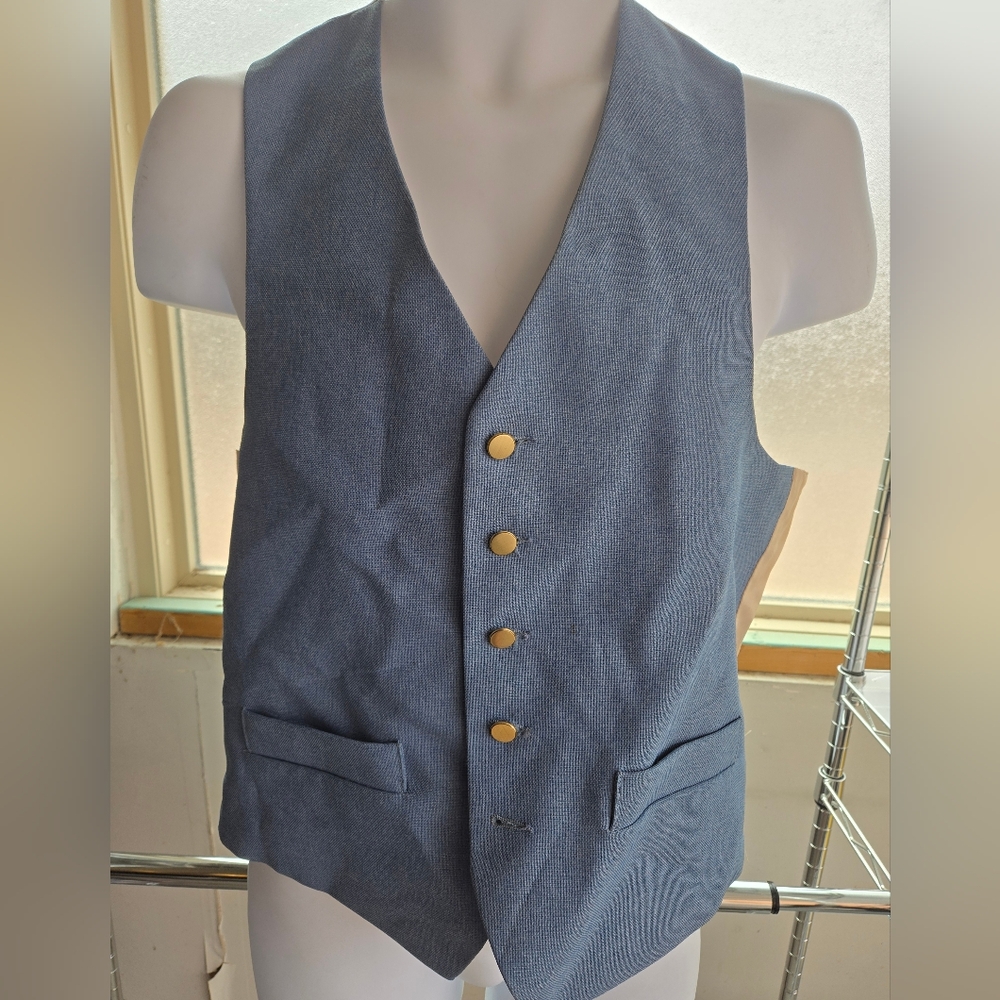 Stylish Levi's Blue Vest with Gold Buttons Western Panatela